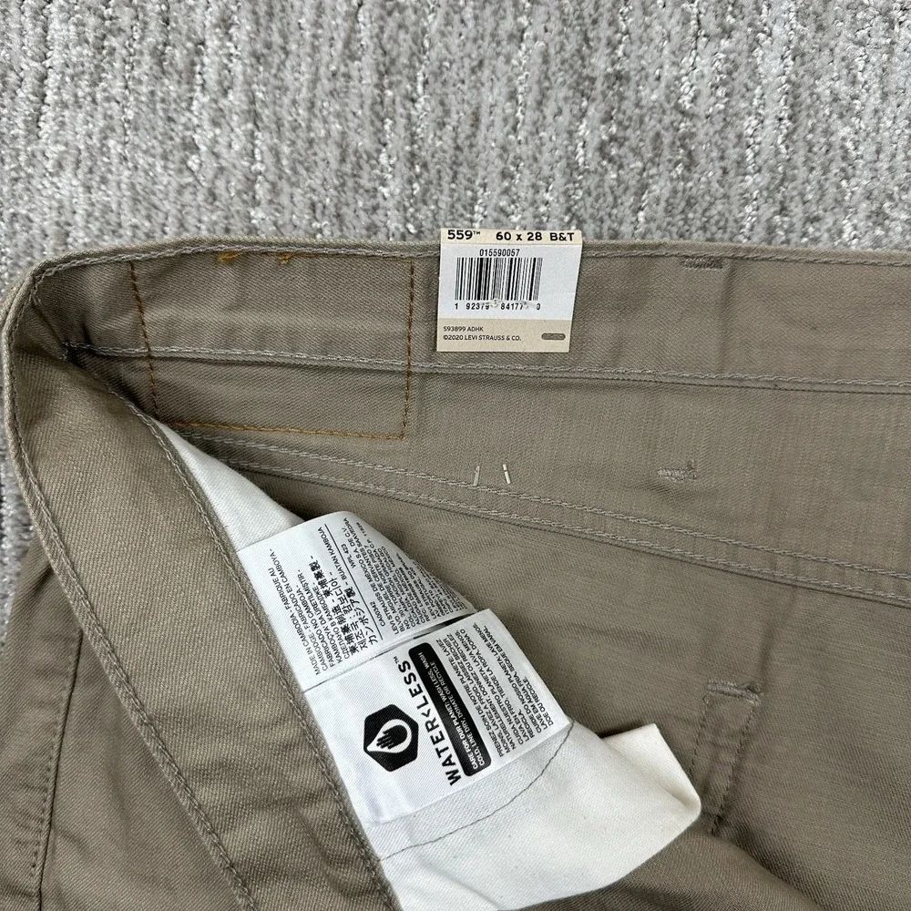 Levi's 559 Beige Relaxed Straight Jeans‎ Size W60 X L28 Big & Tall NWT